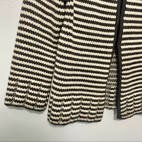 Talbots Gray White Stripe Wool Angora Rabbit Hair Cardigan - Picture 4 of 9